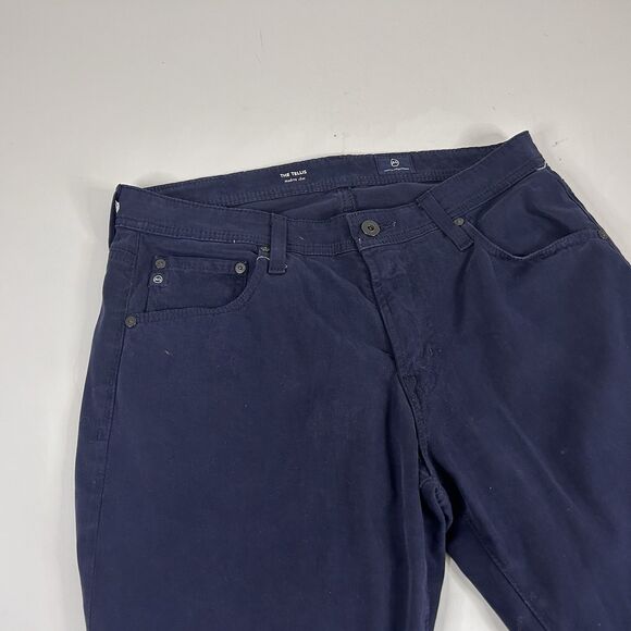 AG Adriano Goldschmied 32x29 Tellis Modern Slim Chino Pants Navy Cotton Blend - Picture 2 of 6